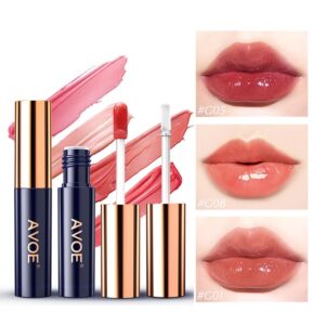5 Sets AVOE Lip Tint/Gloss Liquid Lipstick (Dew Peach, Berry Cherry, Caramel Milk Tea)