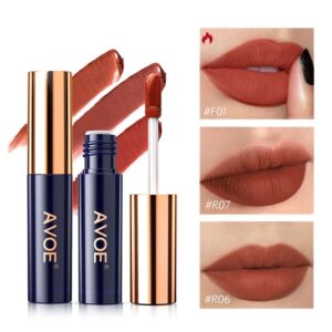 5 Sets AVOE Lip Tint/Gloss Liquid Lipstick (Black Red, Red, Dusk Red Maple)